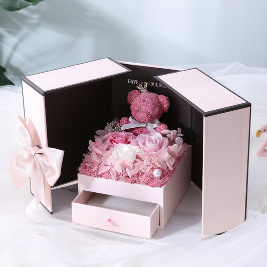 Bear and Rose Necklace Gift Box